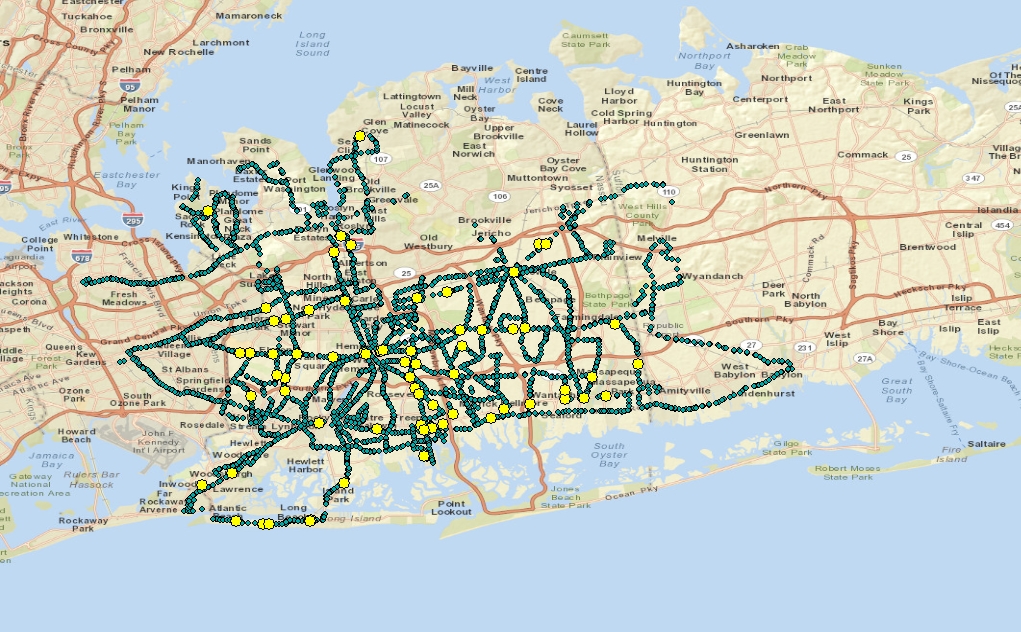 Long Island Nassau MTA Bus Map Maplets Nassau County Bus Map Metropolitan S...