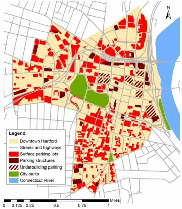 Hartford parking circa 2000. Source: "Losing Hartford, Transportation policy and the decline of an American city"