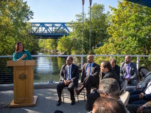 The Bronx River Alliance groundbreaking ceremony. | Photo: Ethan Strell