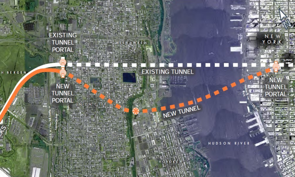 Alignment of Amtrak's proposed Hudson Tunnel